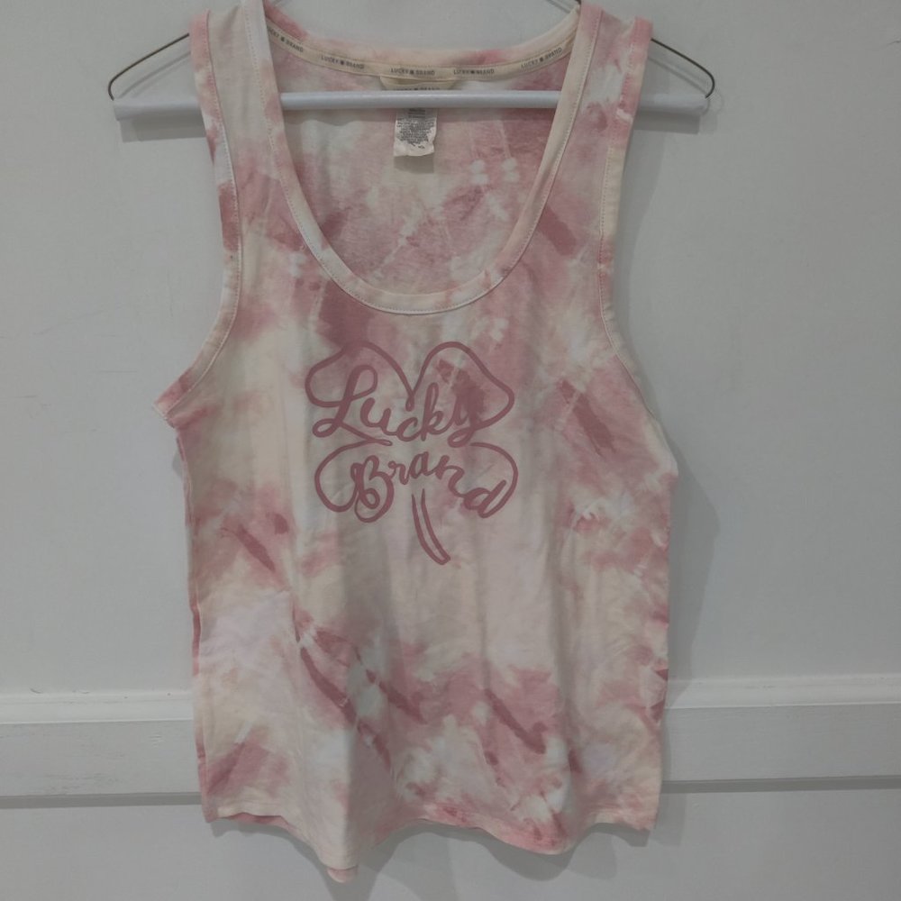 NWoT Lucky Brand Women's Lounge Shirt/Shorts Pink Tie Dye Size Sz M $60 D268